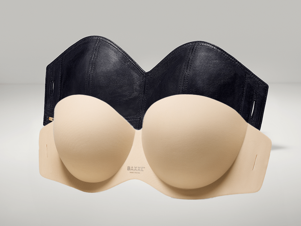 2 Bra Bundle- Black Leather Bustier, Covert Bra